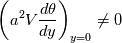 \left(a^2V\frac{d\theta}{dy}\right)_{y=0} \ne 0
