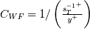 C_{WF}=1/\left(\frac{{s_T^{-1}}^+}{y^+}\right)