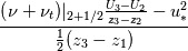\frac{\left( \nu + \nu_t \right) \rvert_{2+1/2} \frac{U_{3} - U_{2}}{z_{3} - z_2} - u^2_*}{\frac{1}{2} (z_{3} - z_{1})}