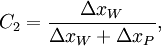  
C_{2} =  \frac{\Delta x_{W}}{\Delta x_{W}+\Delta x_{P}}, 
