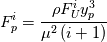 F_p^i = \frac{\rho F_U^i y_p^3}{\mu^2\left(i+1\right)}