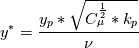 y^* = \frac{y_p*\sqrt{C_\mu^\frac{1}{2}*k_p}}{\nu}