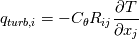 q_{turb, i} = - C_{\theta} R_{ij} \frac{\partial T}{\partial x_j}